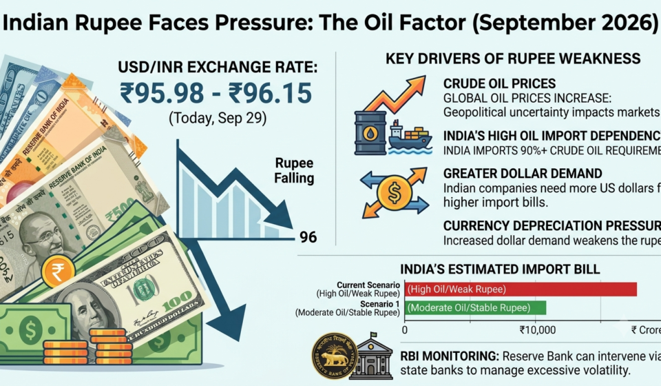 rupee today, USD INR September 2026,rupee falls 96,crude oil India,rupee dollar rate