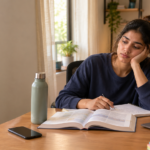 Student putting away a phone to focus on studying